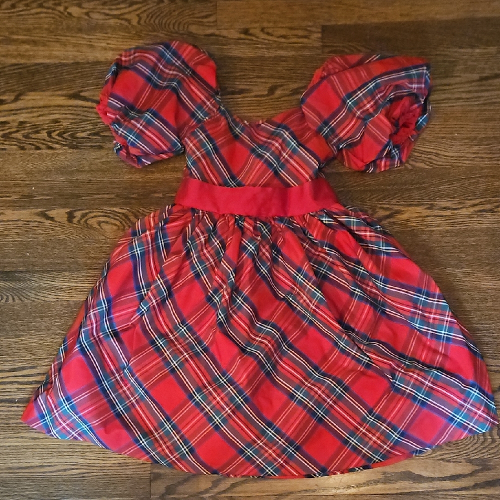 Janie and Jack Red Plaid Kids Dress
